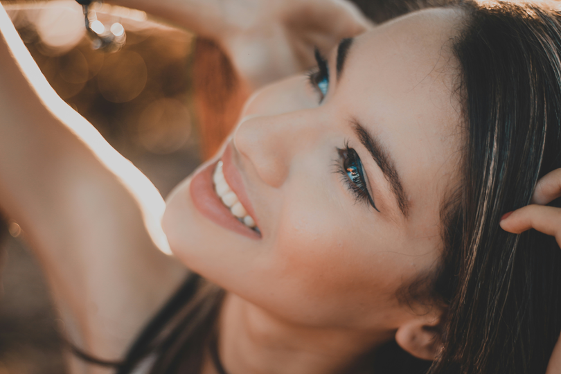 Makeup model wearing organic makeup