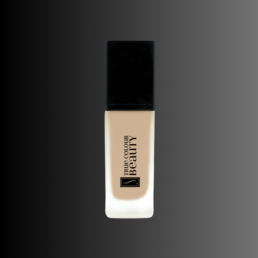 Earthbound Liquid Foundation bottle with black gradient background from True Colour Beauty.