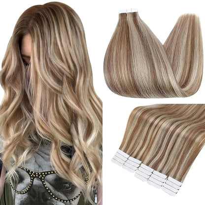 100% Human Hair Tape in Human Hair Extensions - True Colour Beauty