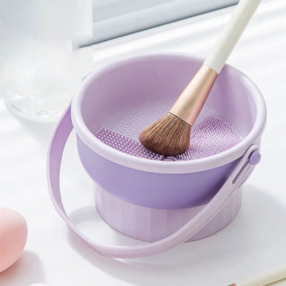2-in-1 Brush Silicone Cleaner Drying Rack - True Colour Beauty
