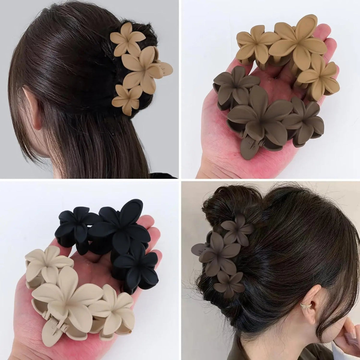 4pcs Flower Hair Claw Clips - True Colour Beauty