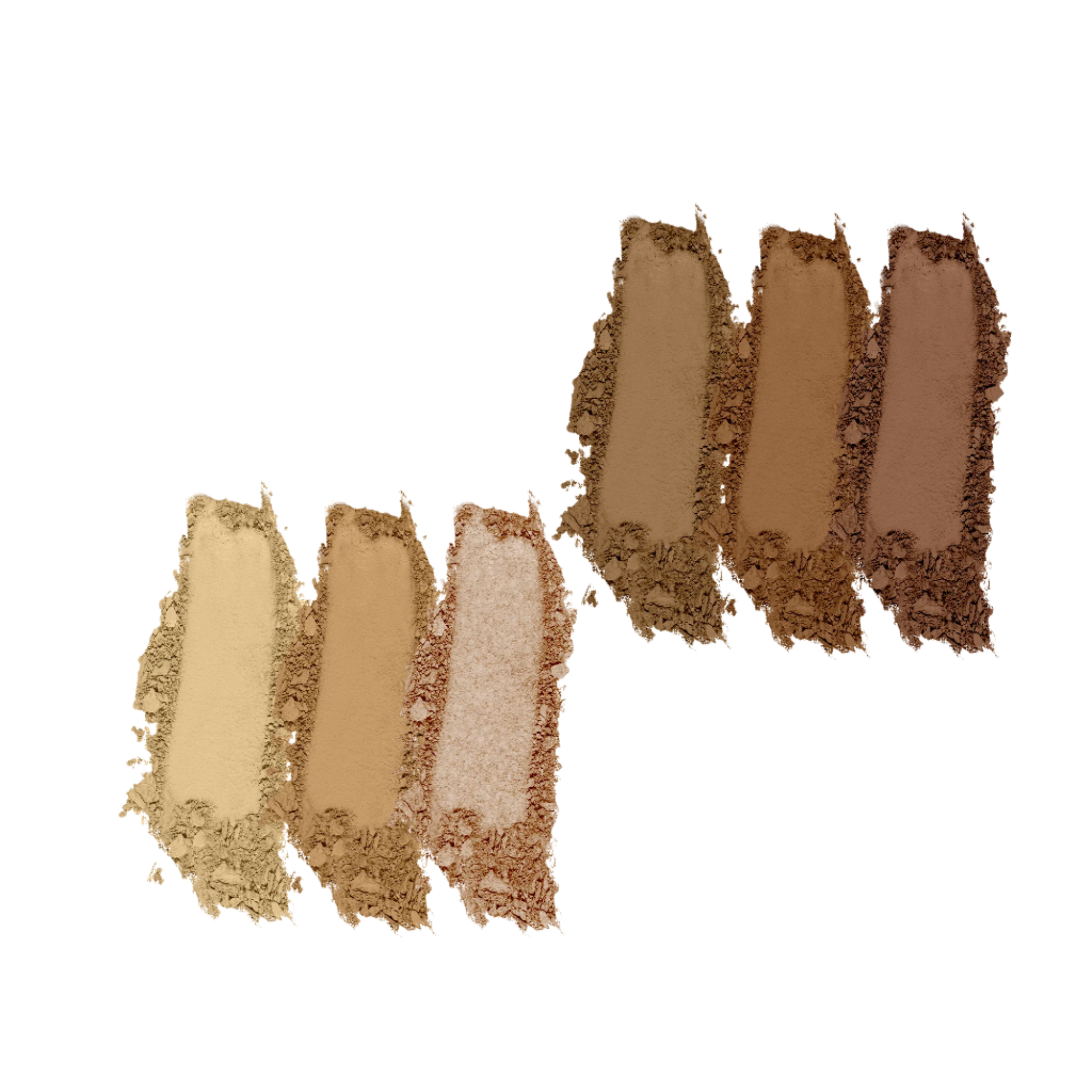 True Colour Pro Eyeshadow Palette - Desert Breeze features close-up shades of brown powders for a warm eye makeup look, highlighting smooth textures for effortless blending.