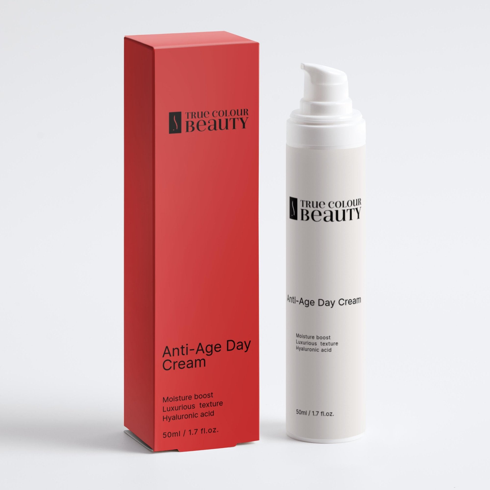 Hydrating anti-age day cream with multi-molecular hyaluronic acid for deep moisture and daily protection.