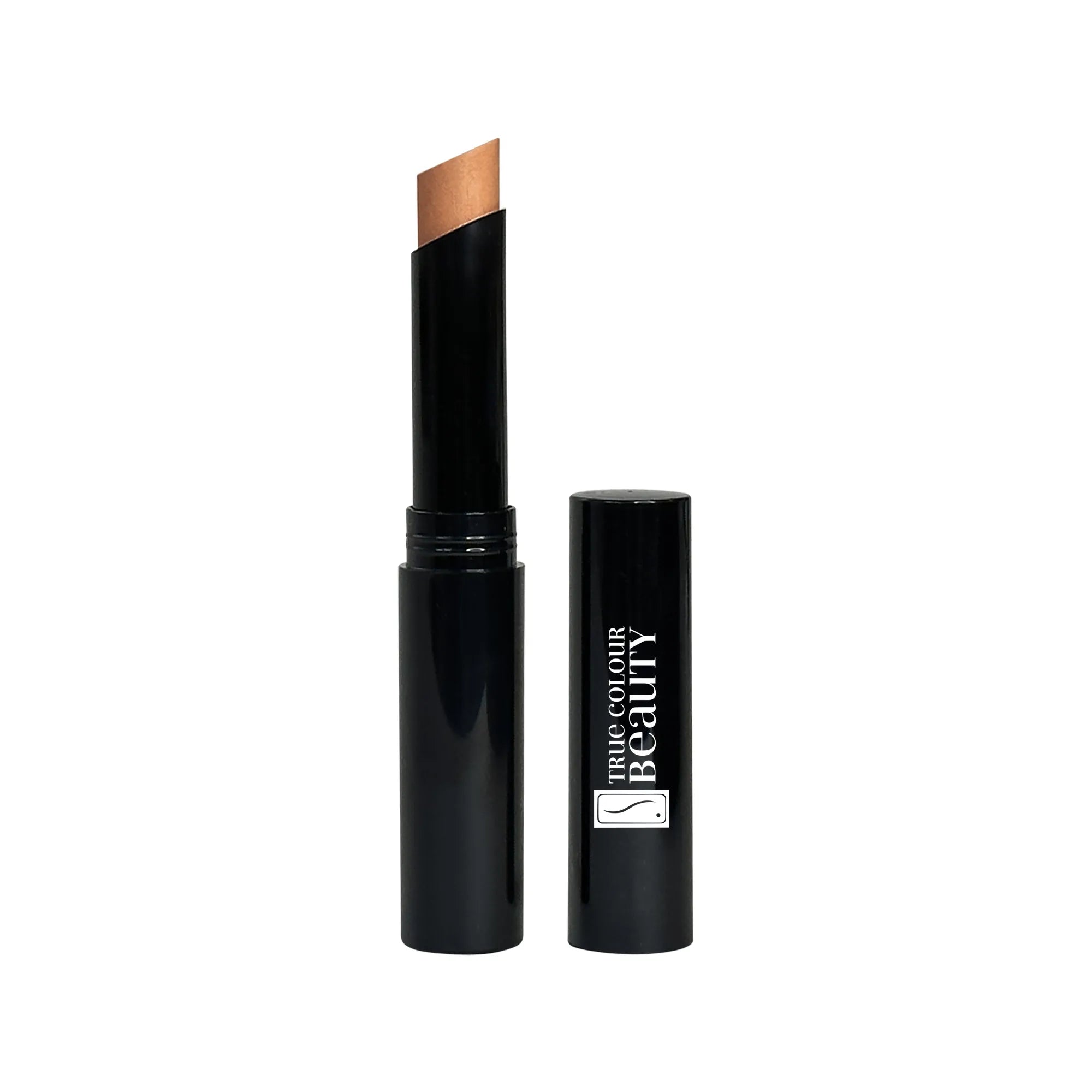 Creme Concealer Stick - Moka, black tube with white text, offers medium to full coverage for blemishes and dark spots, emphasizing eco-friendly, cruelty-free beauty.