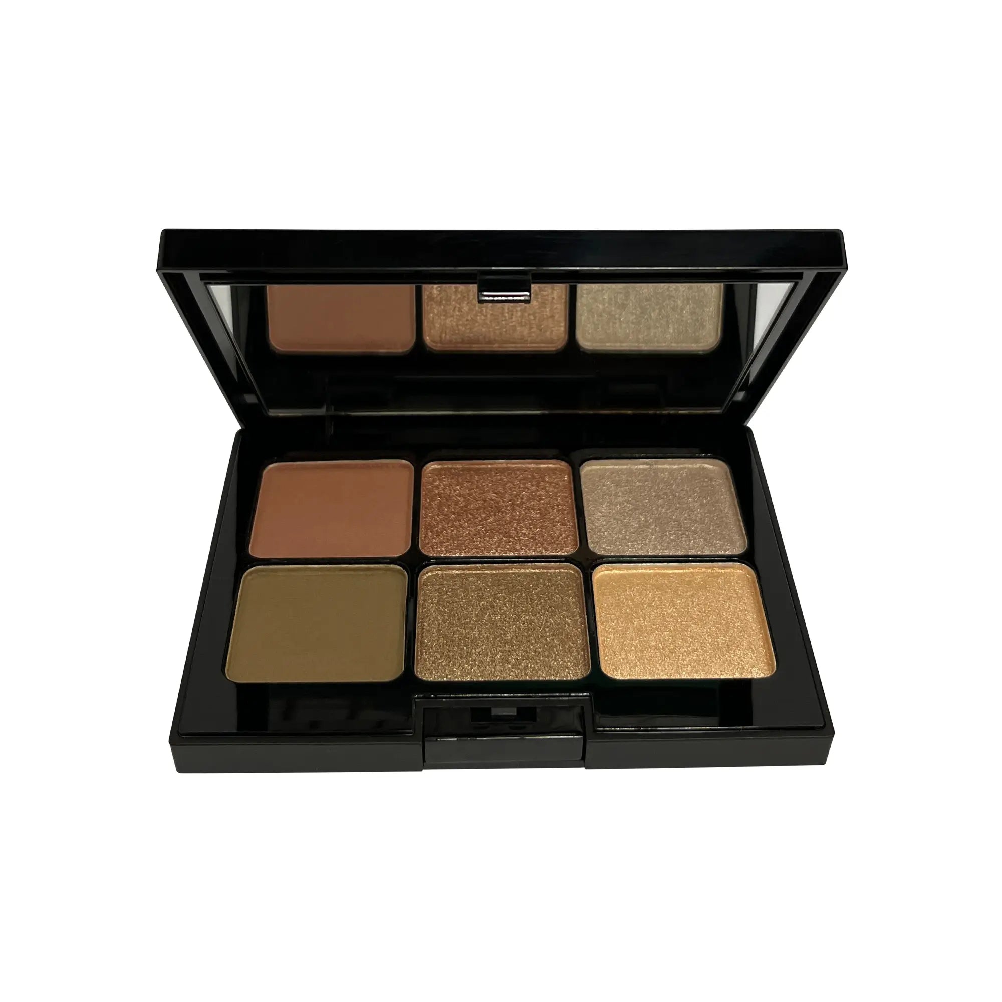 True Colour Pro Eyeshadow Palette - Shimmering Sun, featuring six creamy, blendable shades in a compact case, perfect for creating luminous eye looks.