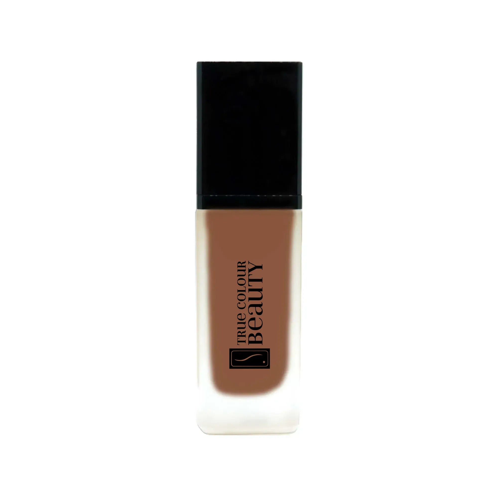 Earthbound Liquid Foundation - Amberstone bottle, showcasing its recyclable packaging and vegan, paraben-free formula, designed for buildable, natural coverage and a radiant finish.