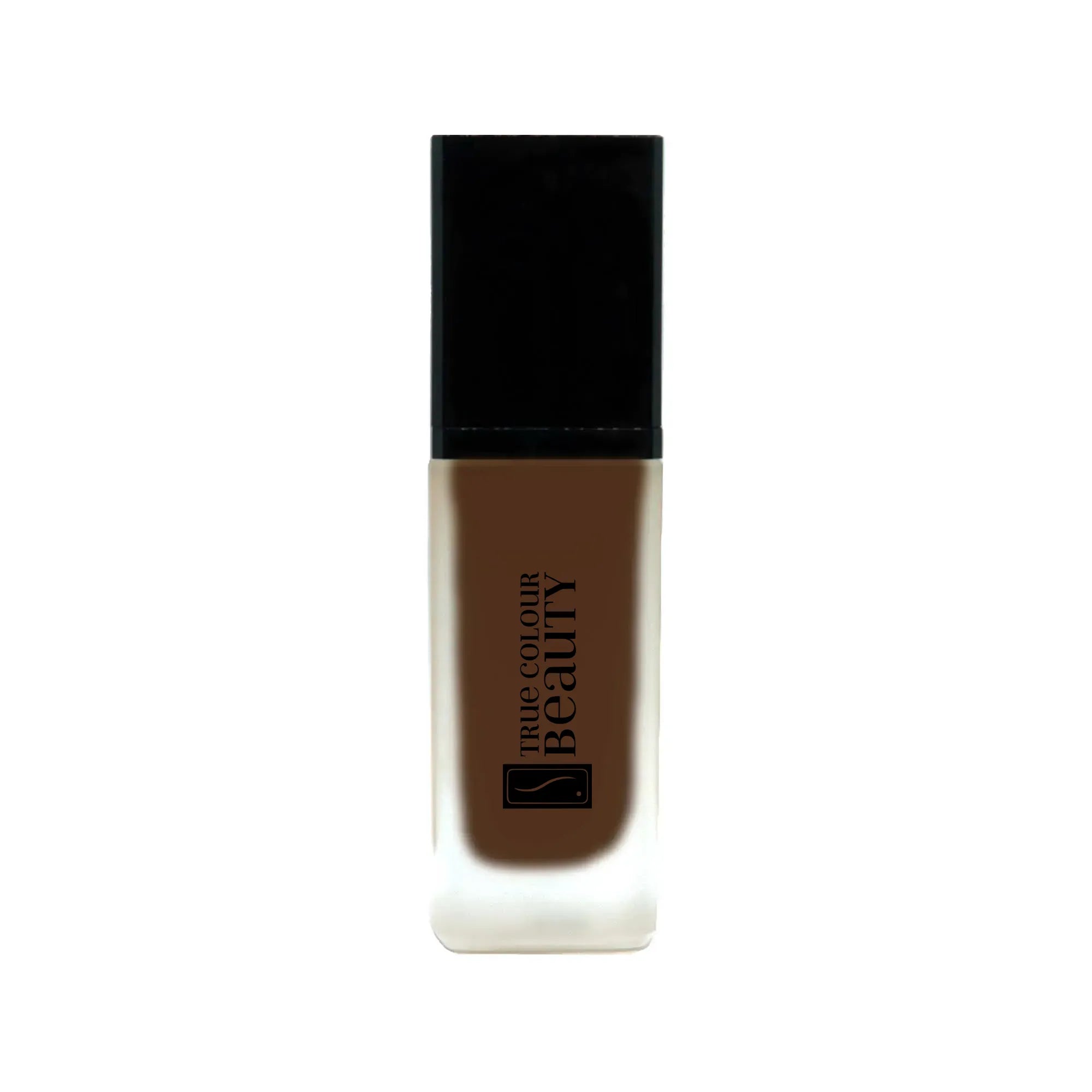 Earthbound Liquid Foundation - Dark Walnut in a sleek bottle, offering medium to full coverage for a glowing complexion, eco-friendly and vegan.