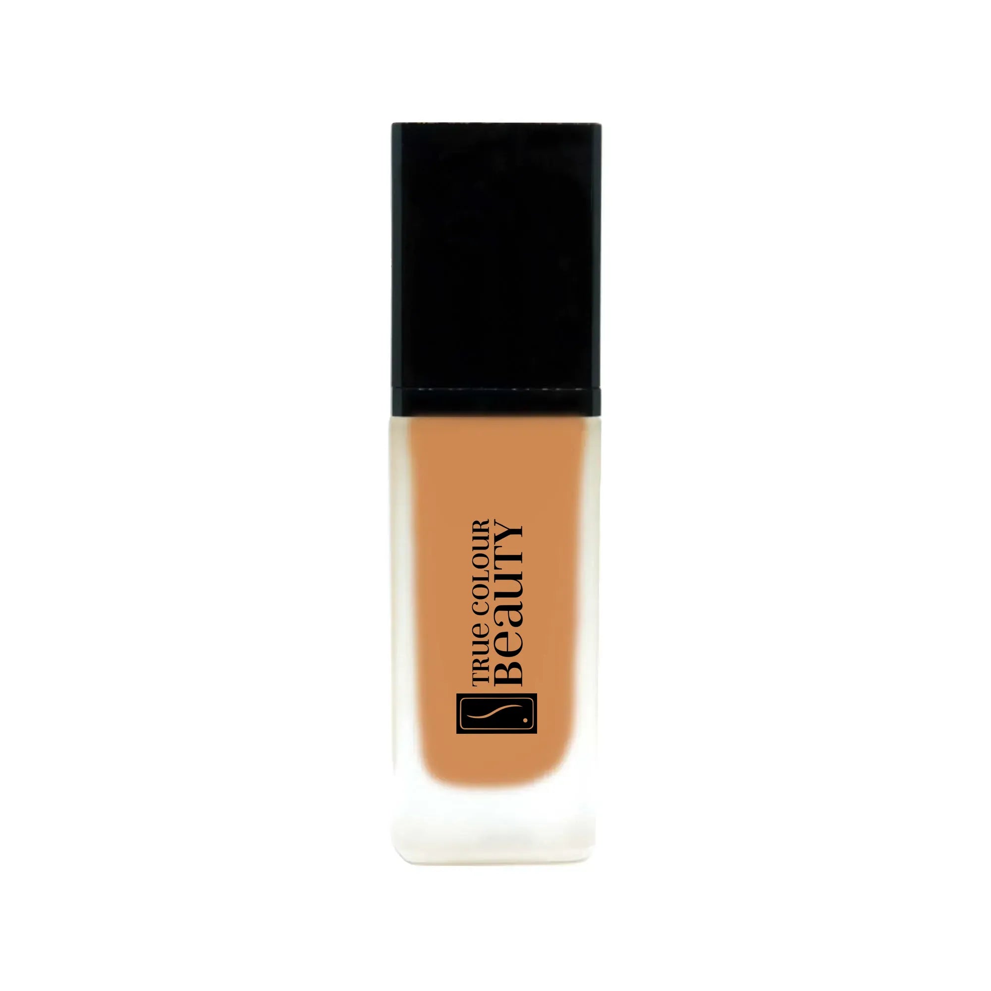 Earthbound Liquid Foundation – Golden Marigold bottle, a cosmetic product offering medium to full coverage with a dewy finish, suitable for all skin types.