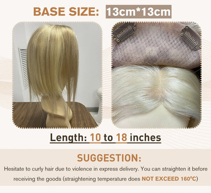 Silk Base Hair Piece - 100% Remy Human Hair Topper