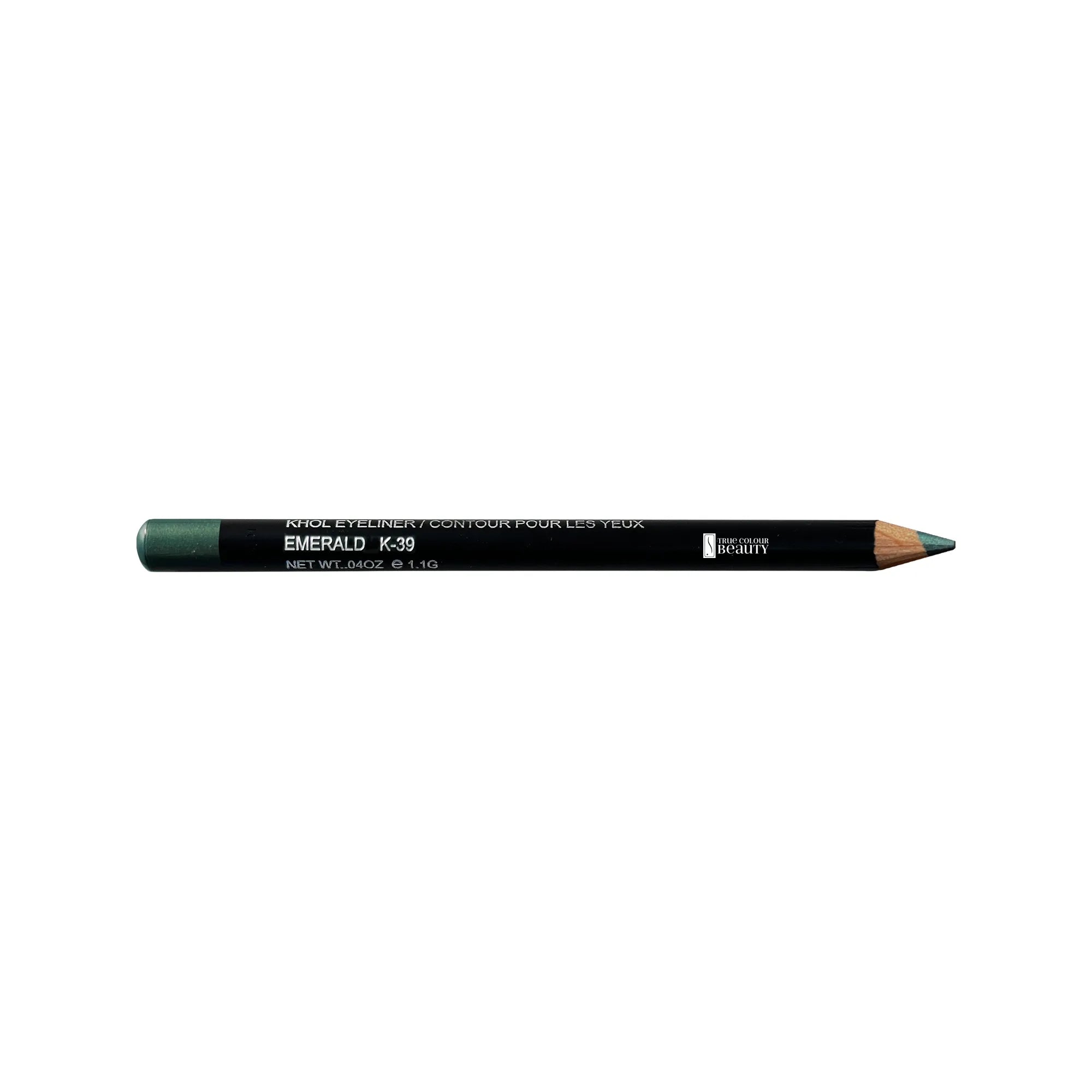 Pro Colour Khol Eyeliner - Rich Emerald, a close-up of the pencil, showcasing its creamy texture for easy application and bold, long-lasting pigmentation.