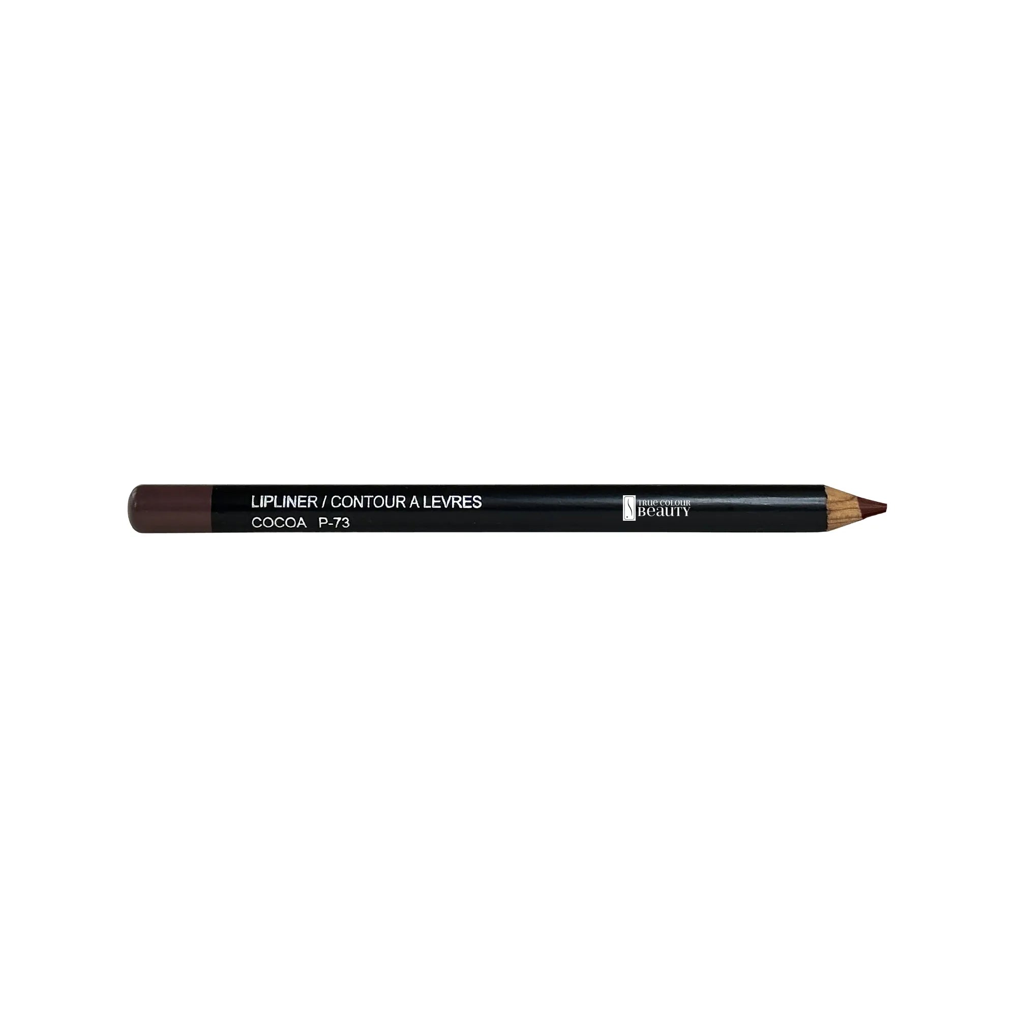 Lip Liner - Rich Mahogany: Close-up of the lip liner's sleek black tube, highlighting its rich, creamy texture for precise, long-lasting application.