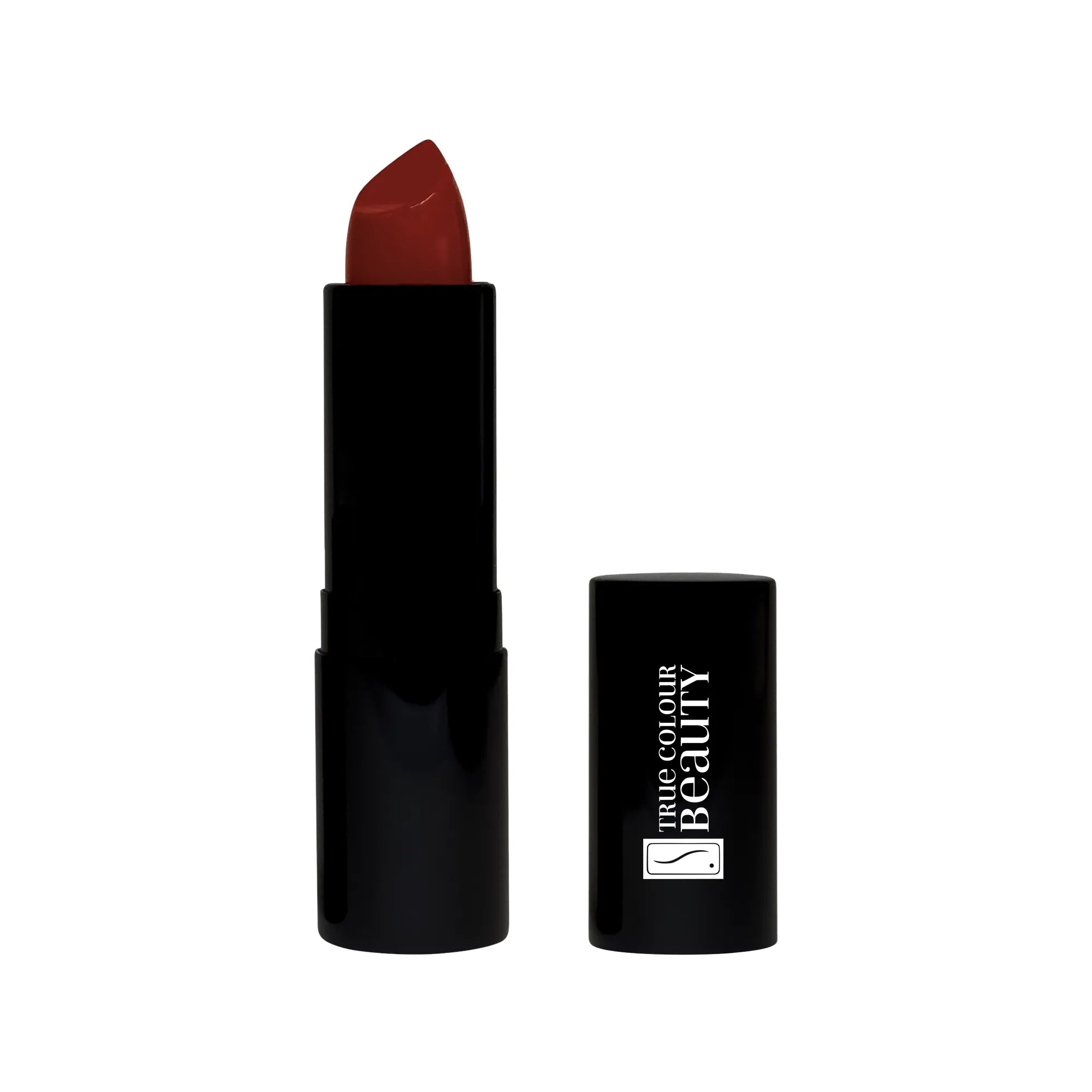 Daring Dahlia Matte Cream Lipstick tube showcasing its rich, deep dahlia color in a sleek design