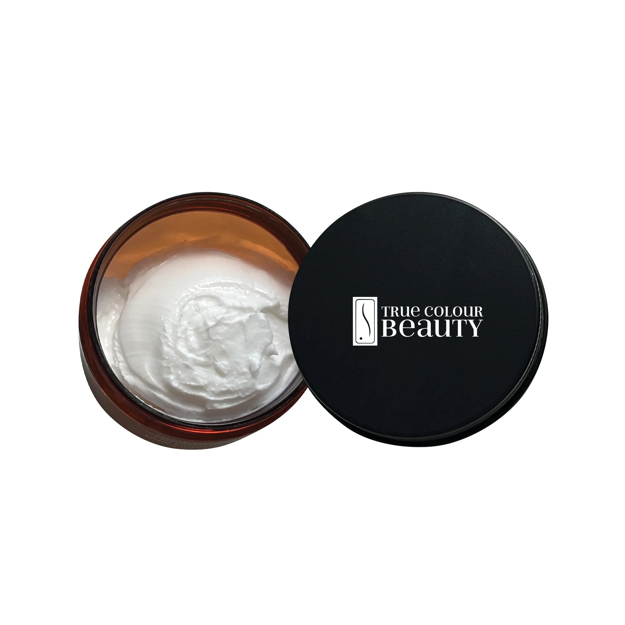 Men's Face Moisturizer in a black-lidded jar, offering hydration and smoothing fine lines with natural, vegan ingredients from True Colour Beauty.