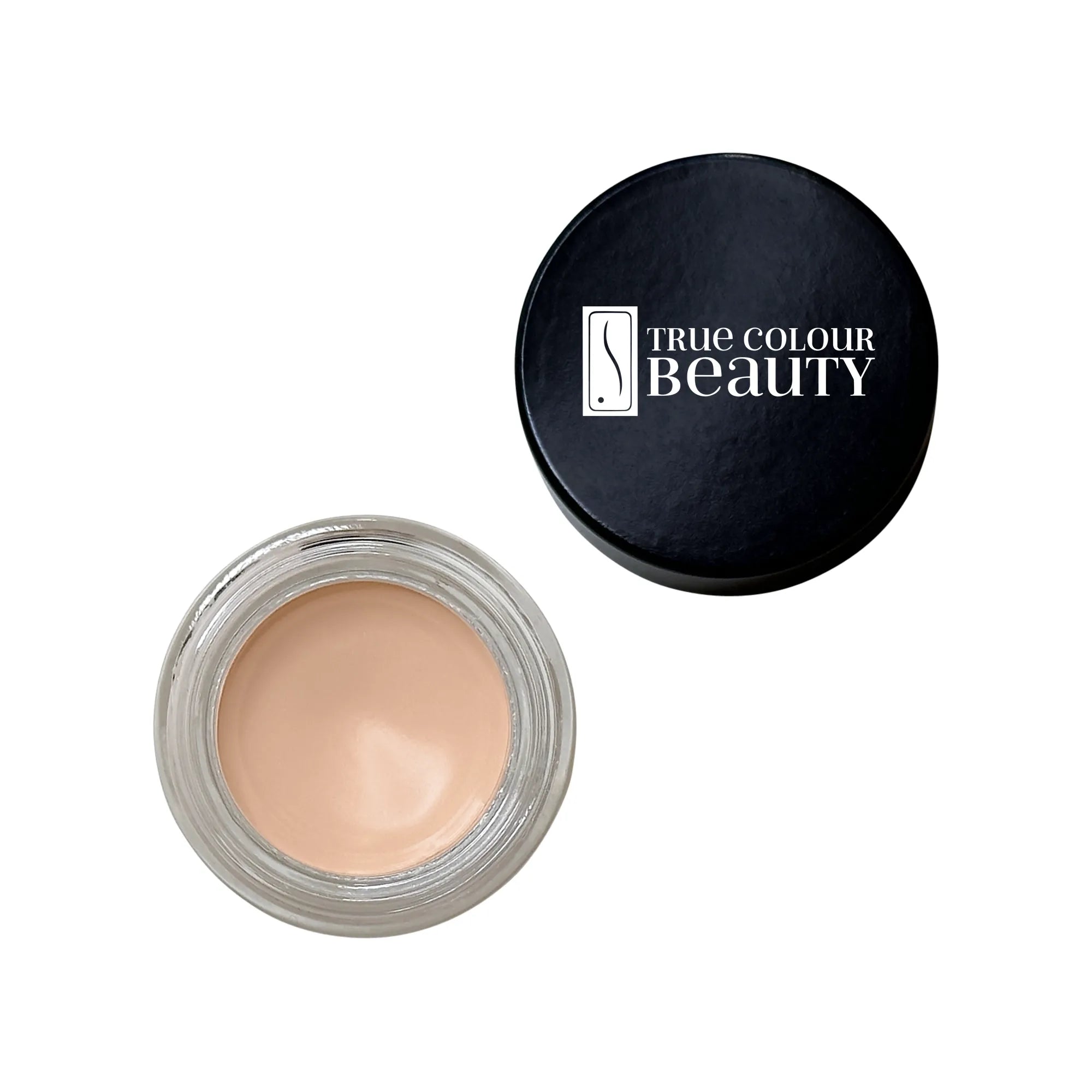 True Essence Eye Primer in a sleek jar with a lid, offering a smooth, creamy base to prevent eyeshadow creasing and ensure long-lasting wear.