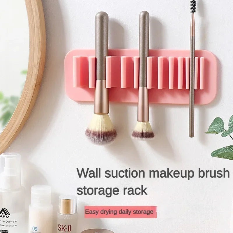 Wall-Mounted Silicone Makeup Brush Holder | TCBeauty