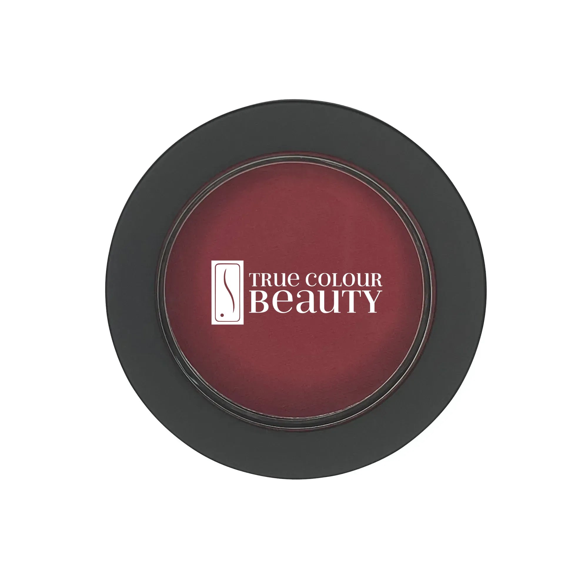 Single Pan Blush - Berry Rush in a sleek compact, featuring a logo, emphasizes a natural-looking flush with its talc-free, silky pressed powder formula.