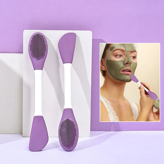 Double Head Silicone Facial Mask Brush - True Colour Beauty