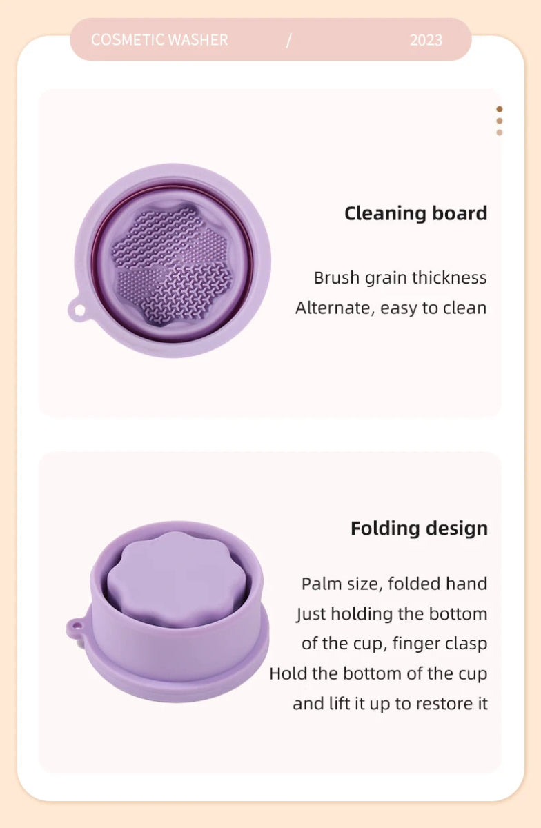 Multifunction Silicone Folding Makeup Brush Cleaning Cup - True Colour Beauty