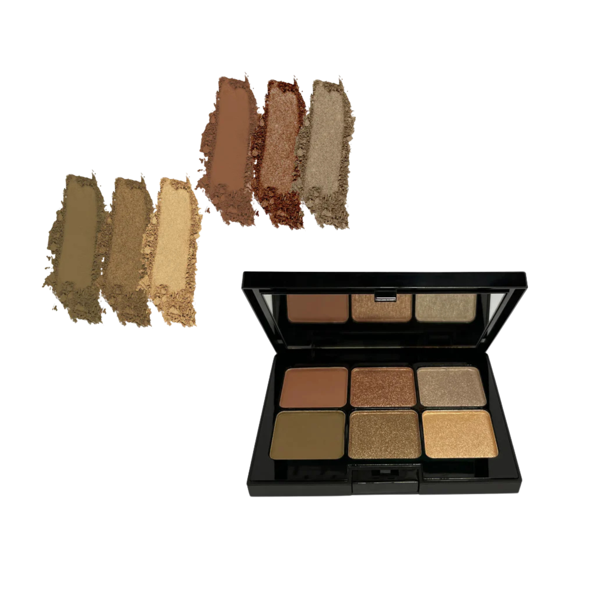 True Colour Pro Eyeshadow Palette - Shimmering Sun, featuring six creamy, buildable shades for a luminous finish, ideal for creating captivating, multidimensional eye looks.