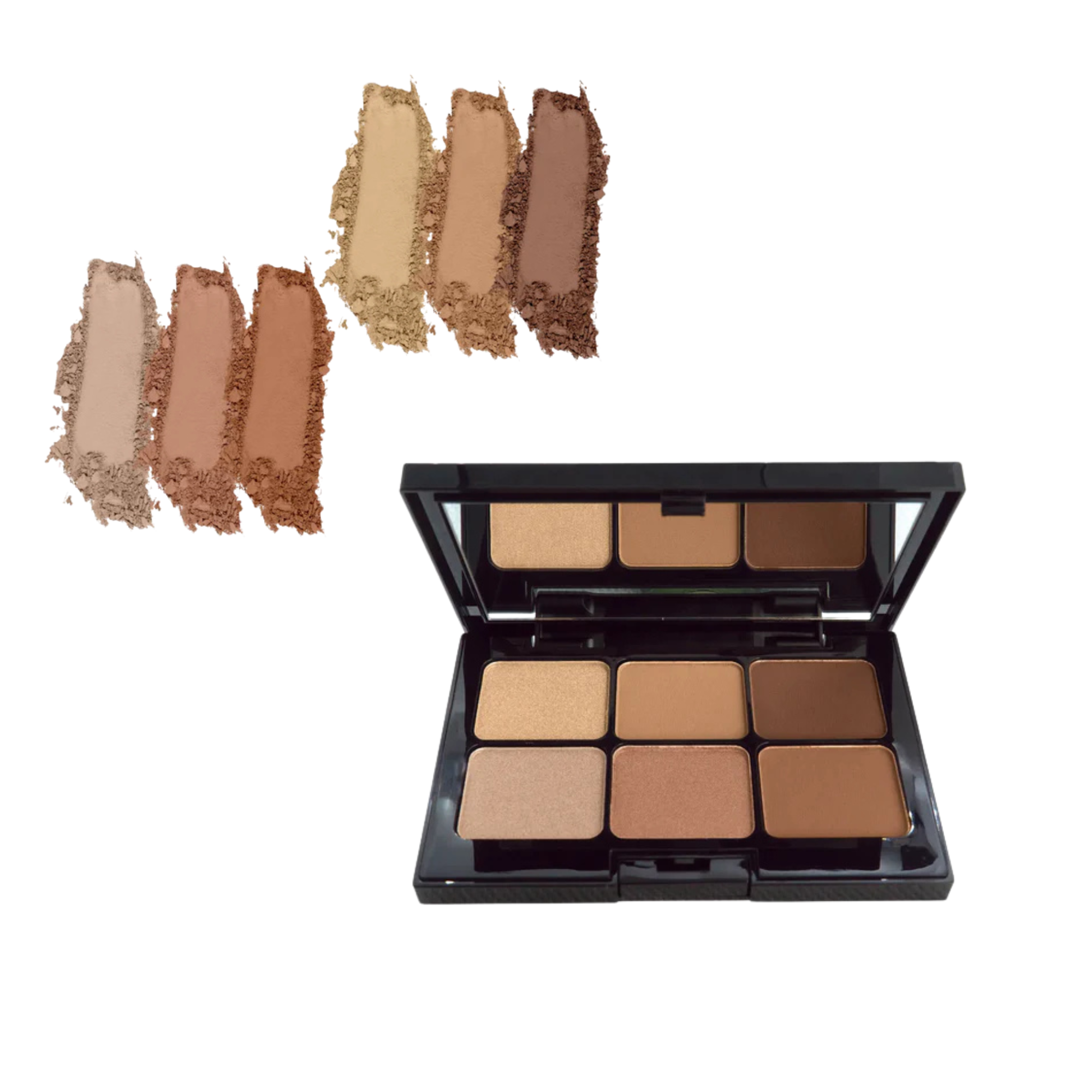 True Colour Pro Eyeshadow Palette - Warm Winds, featuring rich, medium brown shades, perfect for creating sultry, crease-resistant eye looks. Vegan and paraben-free.